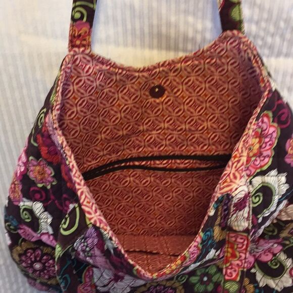 Vera large tote. 14x15. Mauve floral - Picture 3 of 12